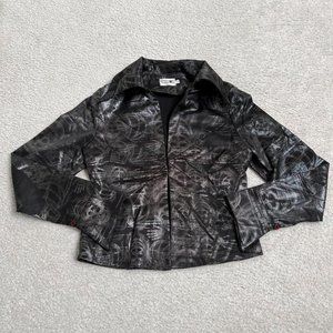 Vintage skull print metallic cardigan